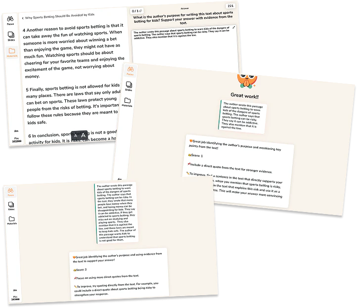 Curipod AI feedback demonstration