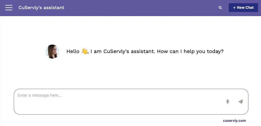 CuServly AI ChatBot features demonstration