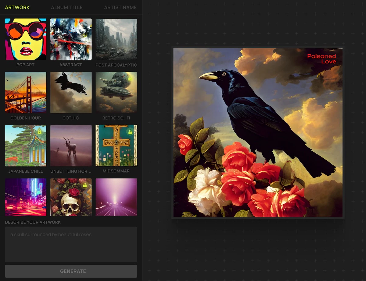 Daft Art product interface overview