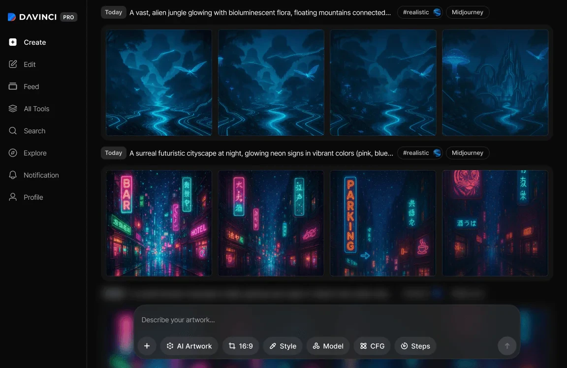 DaVinci AI Art Generator use case example