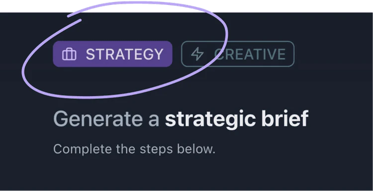 Daydrm Ai feature demonstration of strategic brief generator