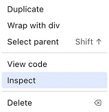 Dazl action menu interface
