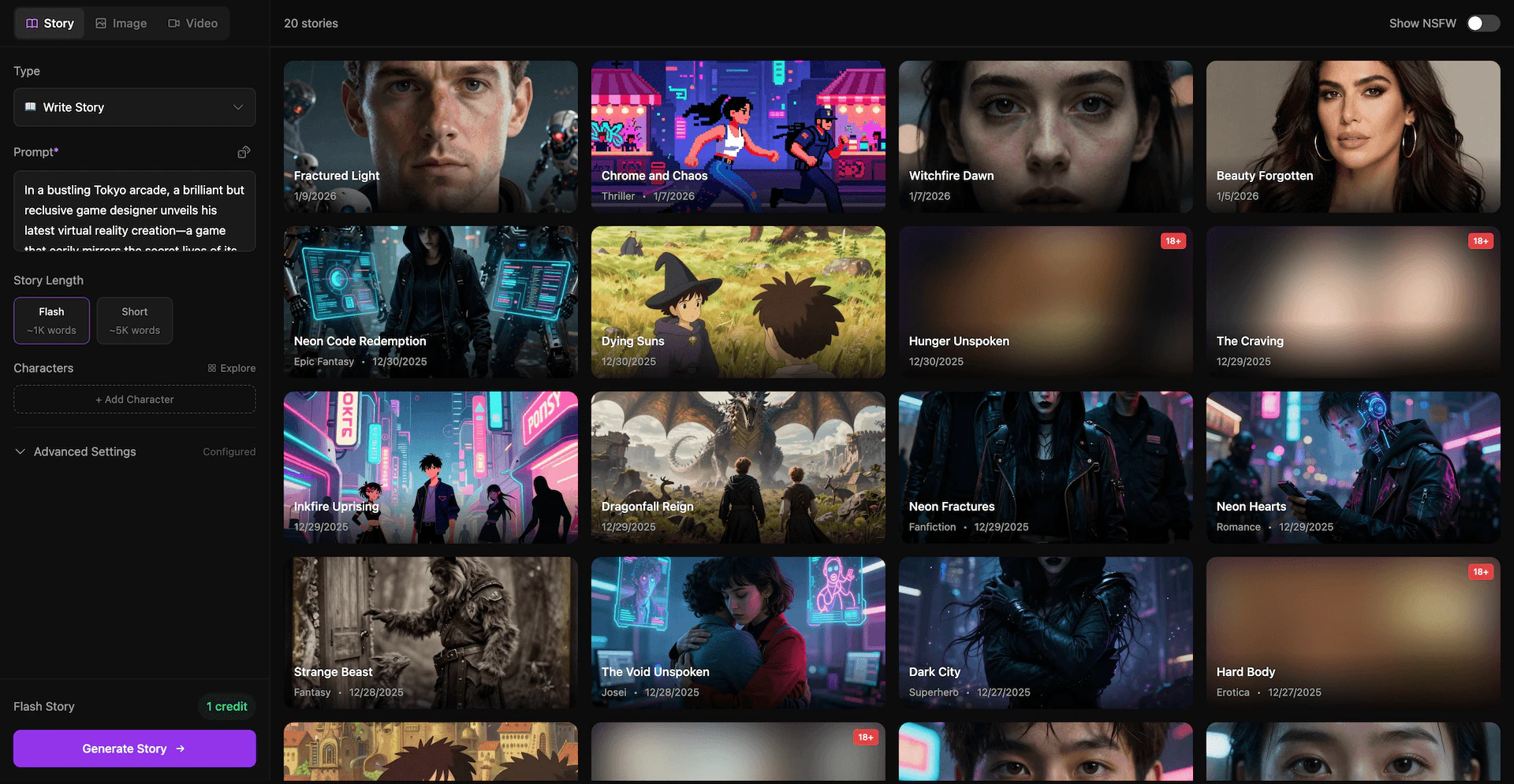 DeepFiction Studio product overview and interface