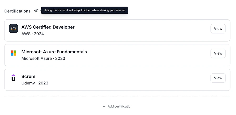 Digitalresume main features demonstration