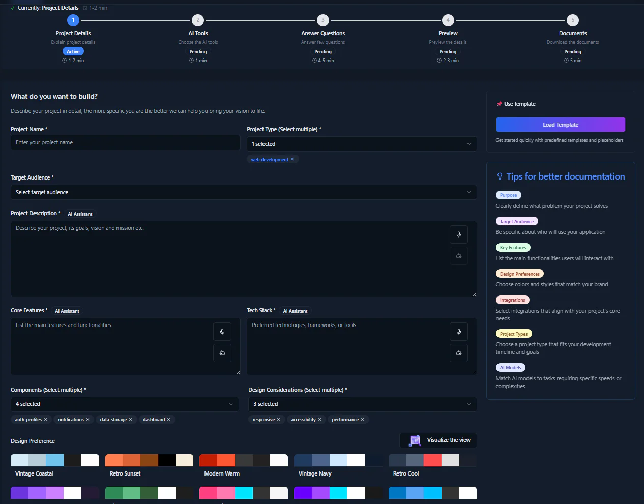 Dociagent AI-powered document creation feature demonstration