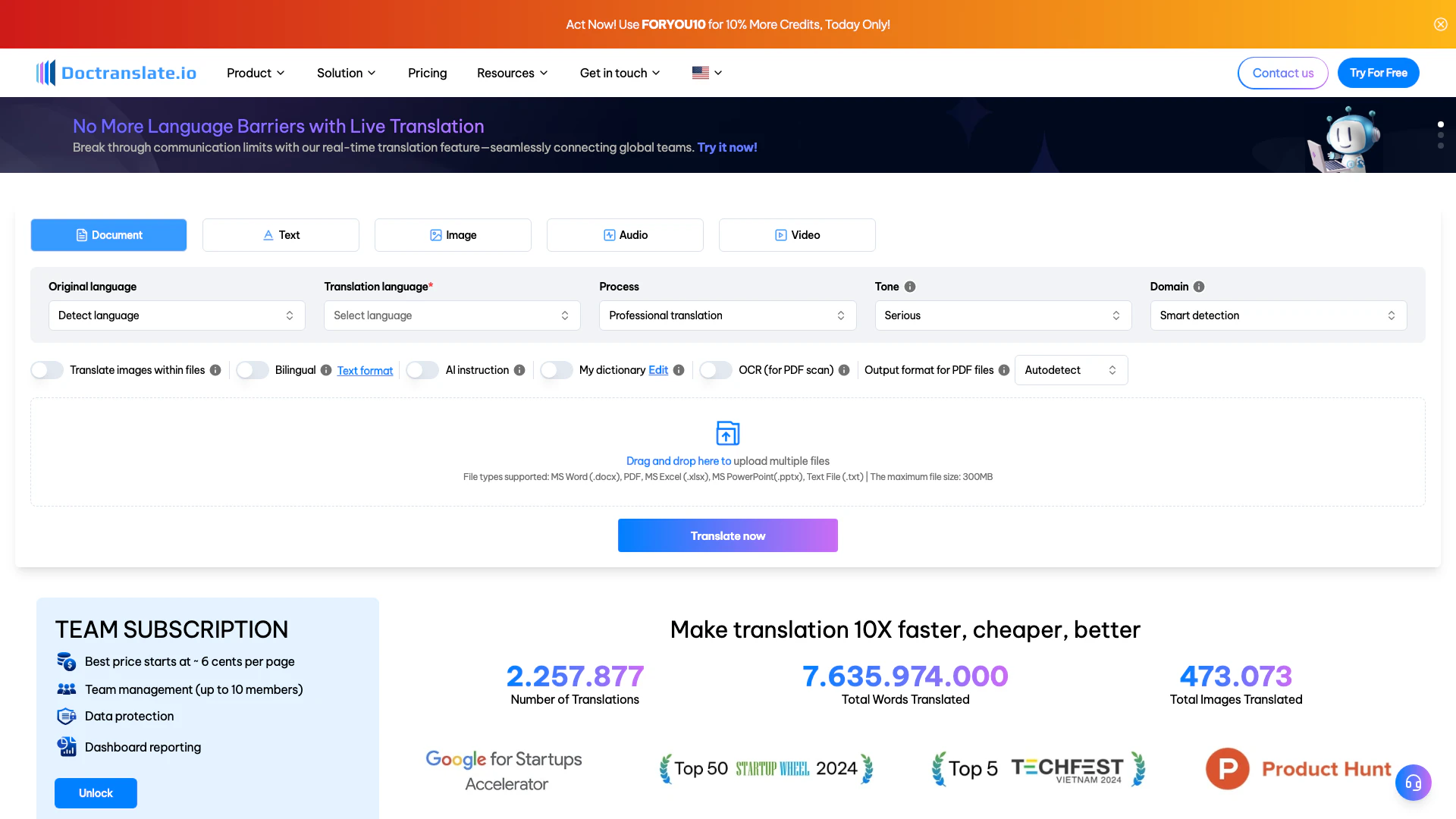 Doctranslate screenshot