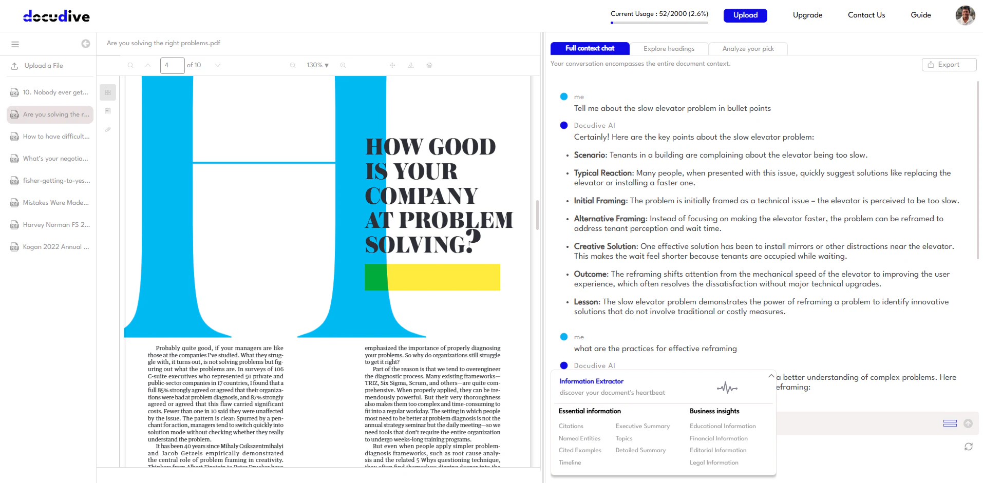 Docudiveai product interface overview