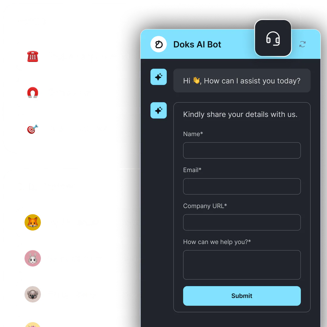 Doksai lead collection form example