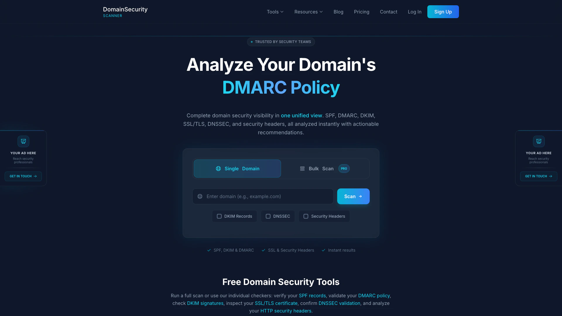 Domainsecurityscanner screenshot