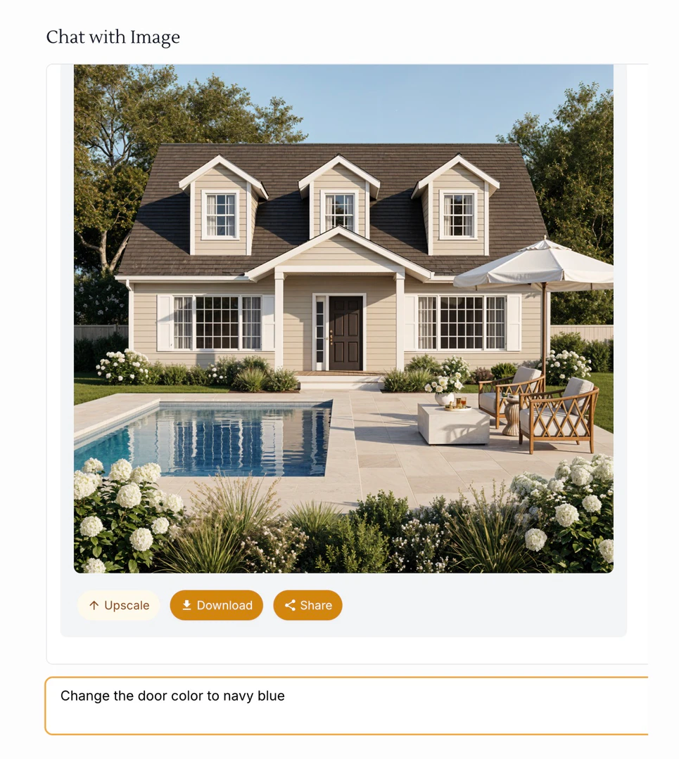 Refining design with AI chat in Dreamhouse Ai