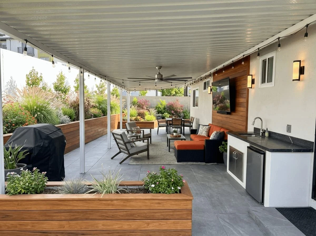 AI redesigned outdoor lounge example using Dreamhouse Ai