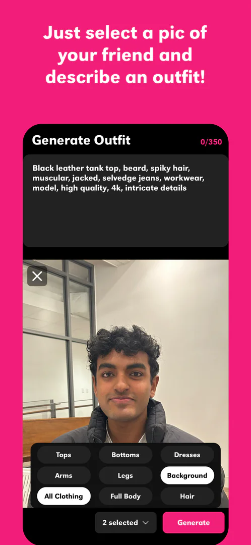 Drippi user interface showing features