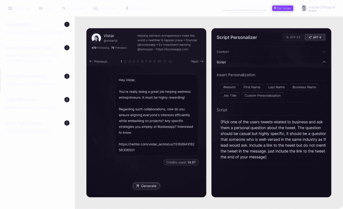 Drippiai main features demonstration