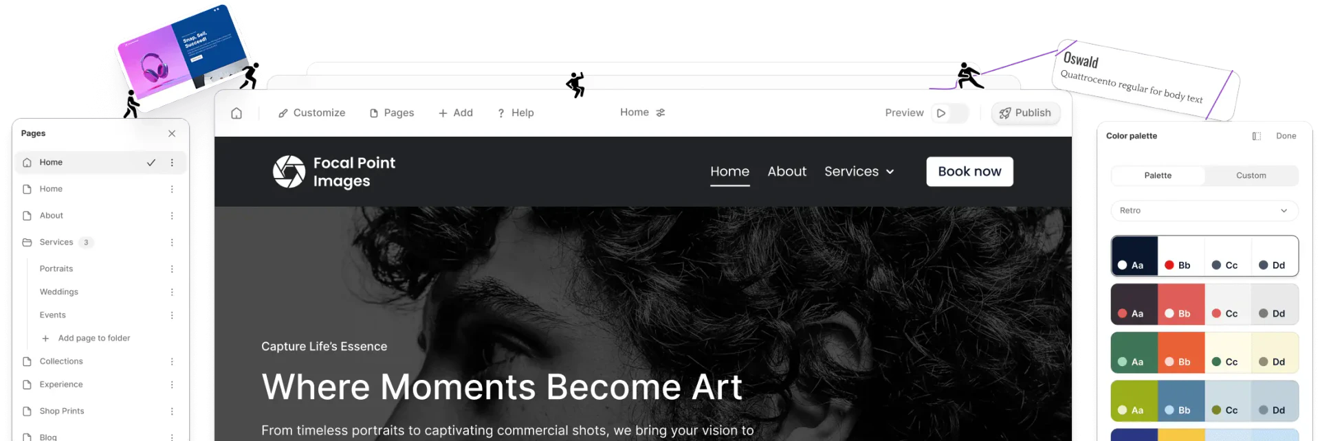 Durable website creation step 3: Drag and drop editor