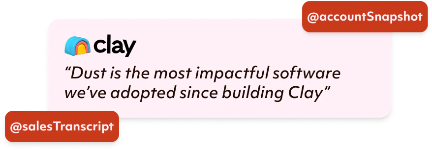 Dust user scenario for sales teams