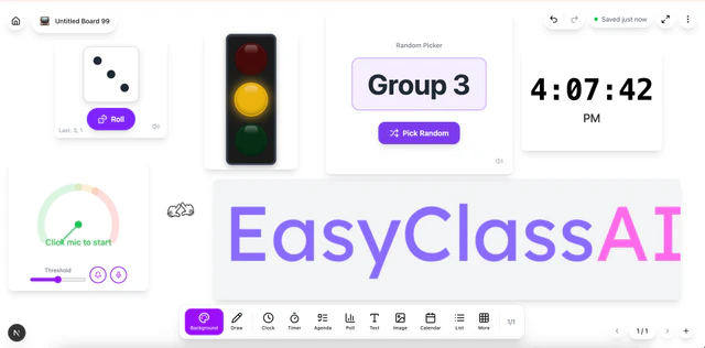 Easyclassai display board for classroom engagement