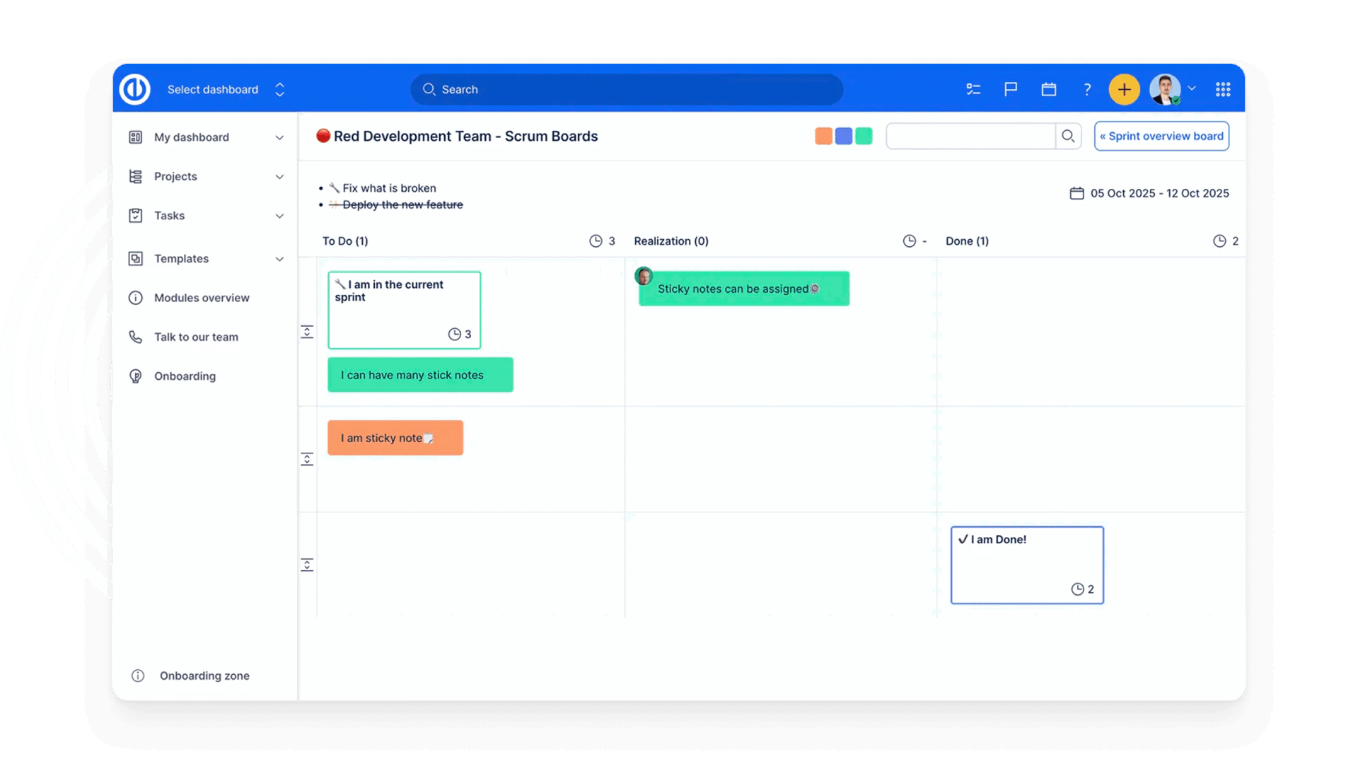 Easyredmine user scenario with agile project management