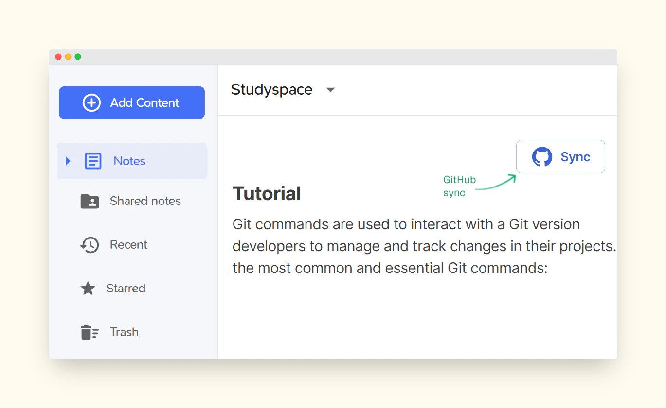 Elasticnote GitHub sync setup