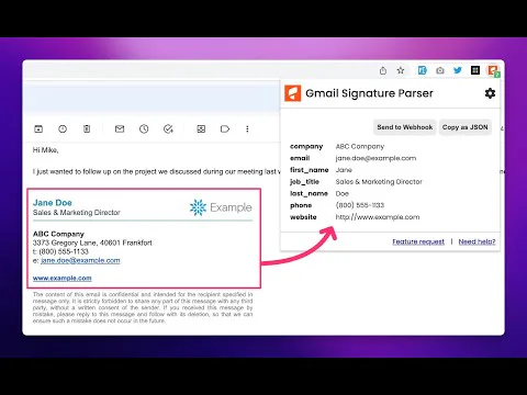 Email Signature Parser screenshot