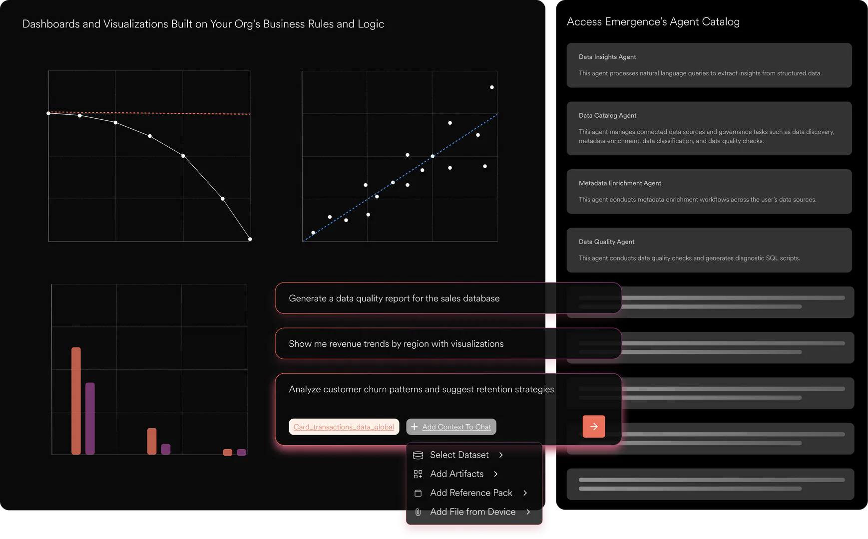 Data automation features of Emergenceai