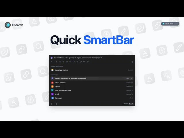 Enconvo SmartBar feature demonstration