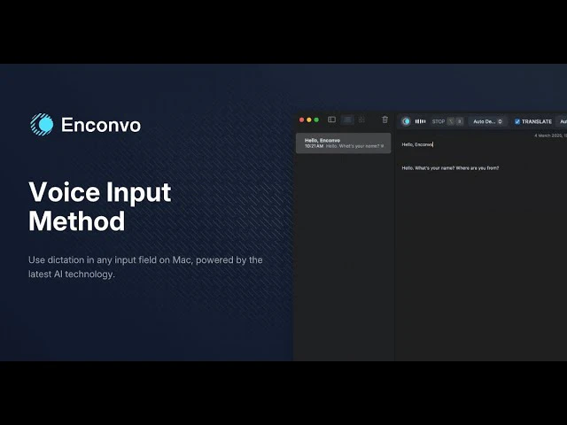 Enconvo voice input method demonstration