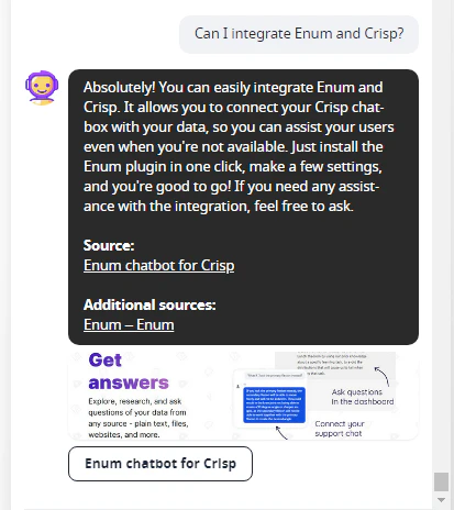 Enumhq chatbot in action