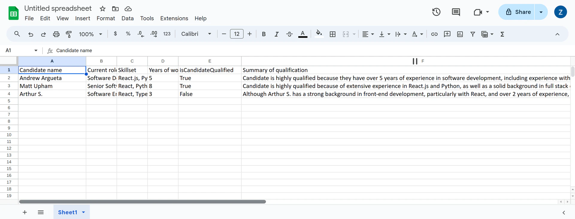 Extractninja data analysis output example