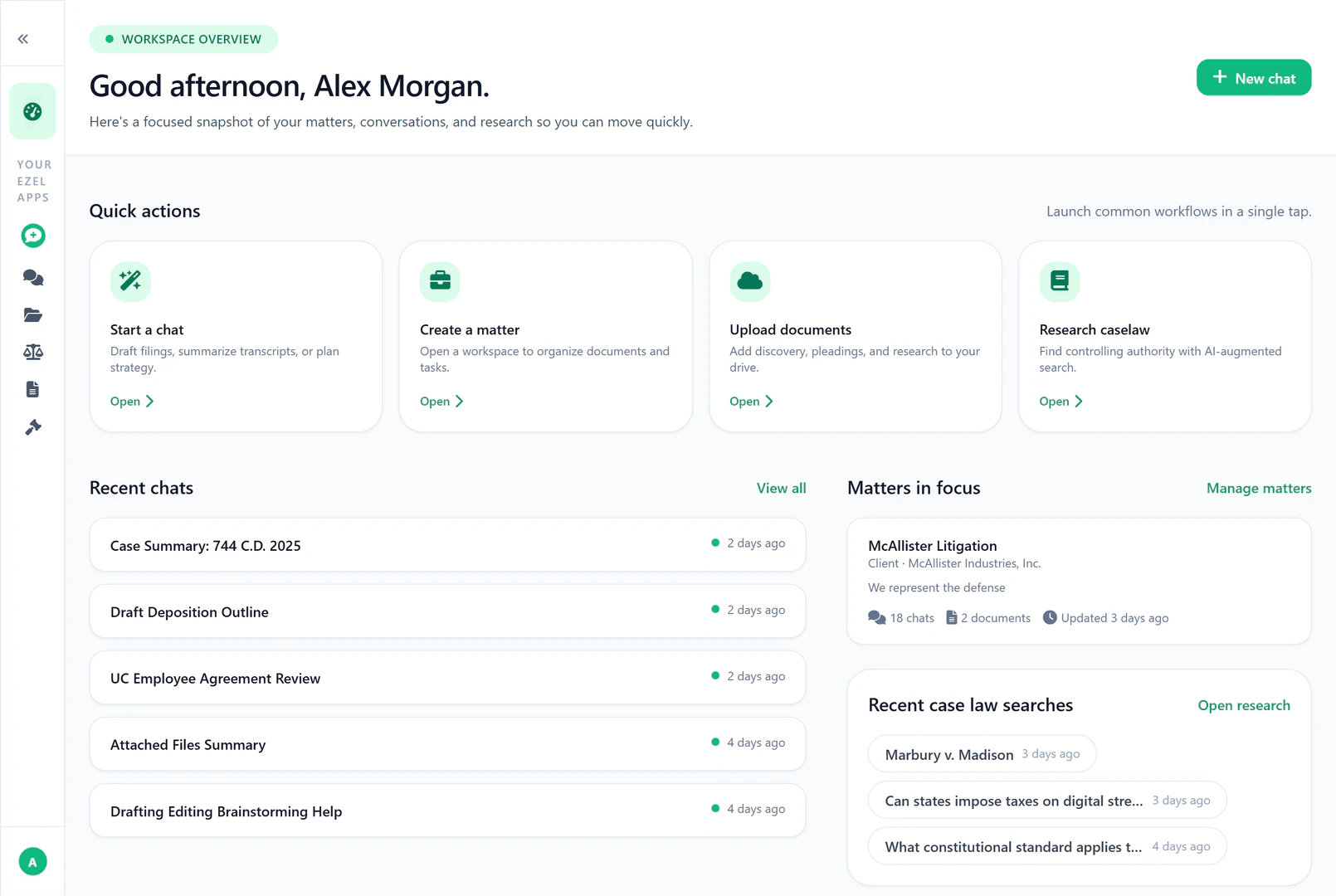 Ezelai product interface overview