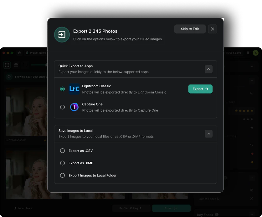 Exporting images from FilterPixel to editing software