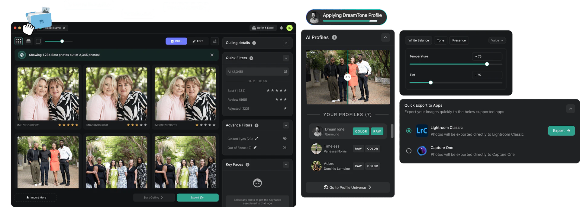 FilterPixel product overview showing photo editing workflow