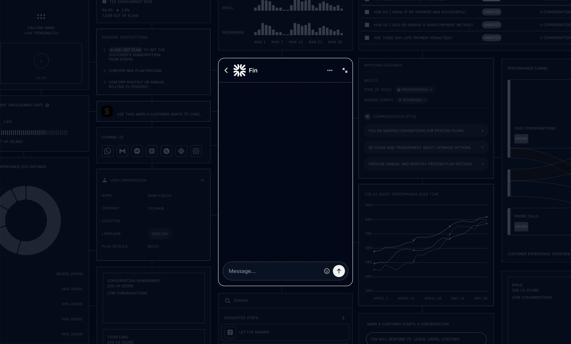 Finai product interface overview