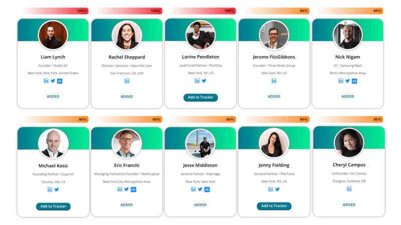 Finta investor database feature demonstration