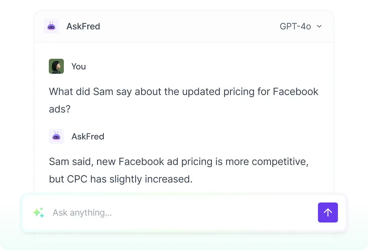 Fireflies Ai AskFred feature demonstration