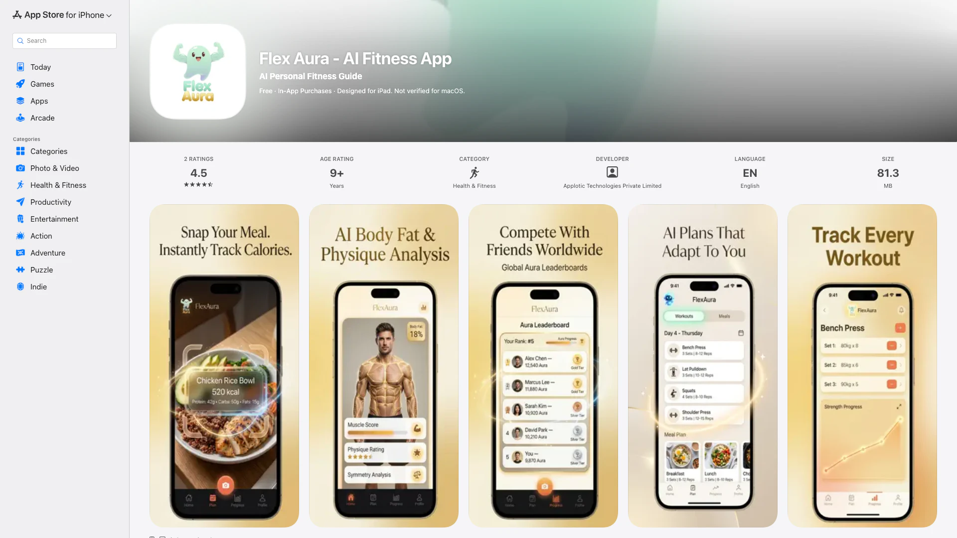 Flex Aura - Ai Fitness App screenshot