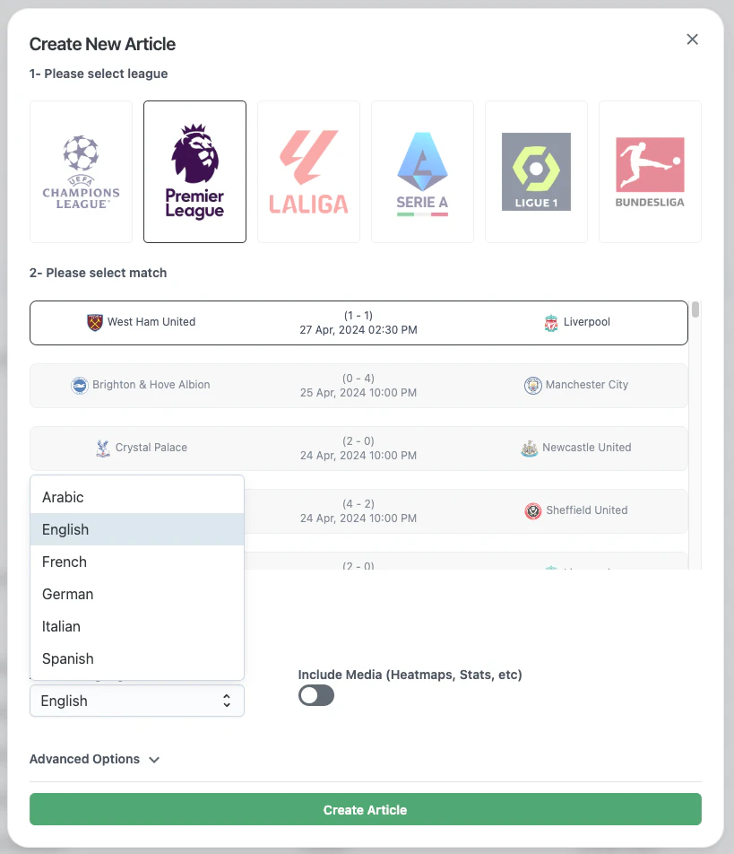 Footballwriterai product overview