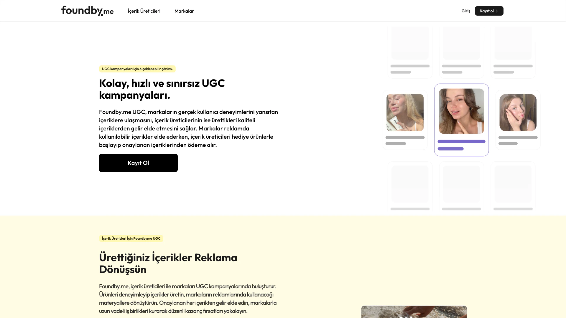 Foundby website screenshot showing Foundby.me provides a scalable solution ... interface and features