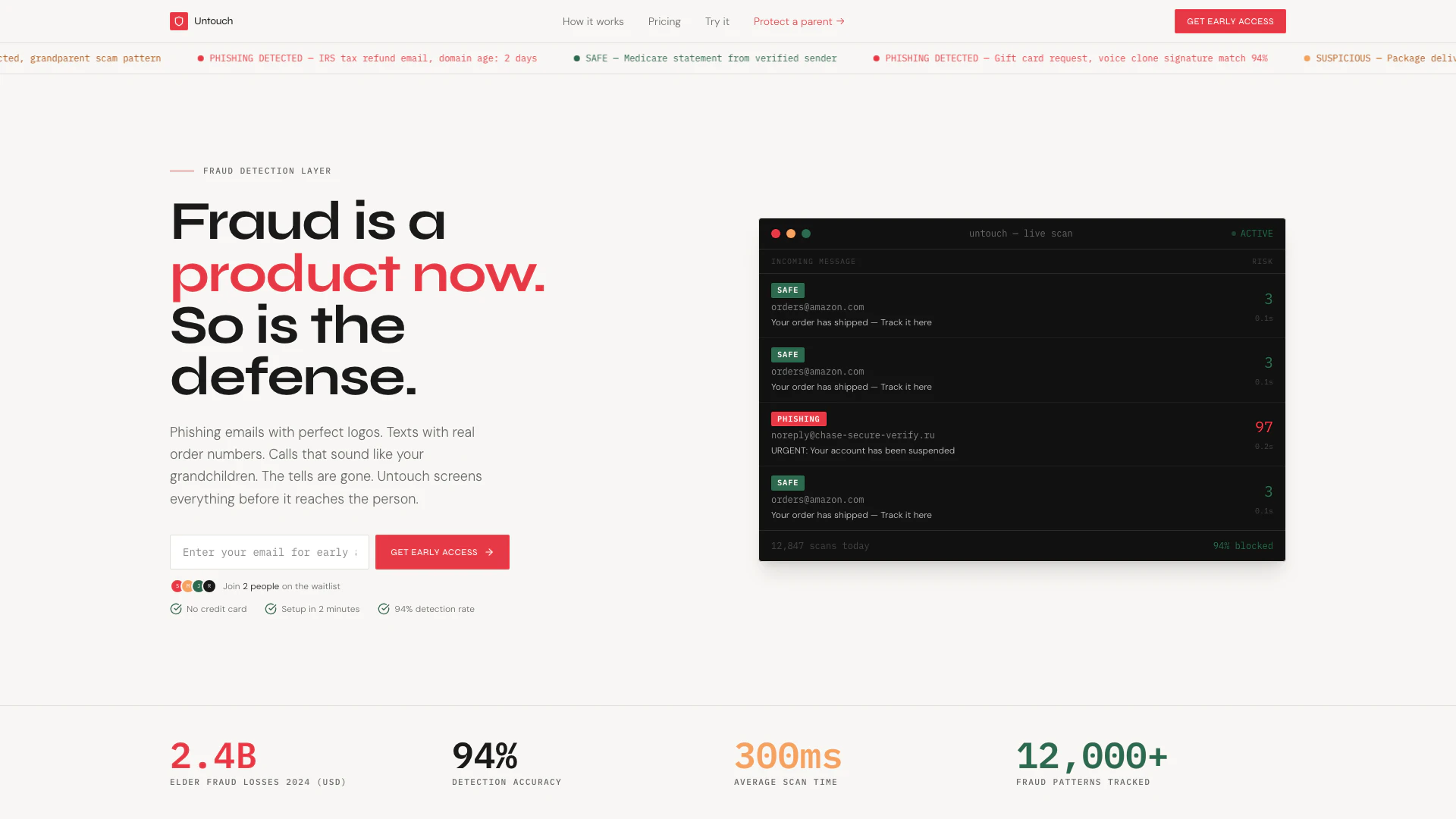 Fraudcheck screenshot