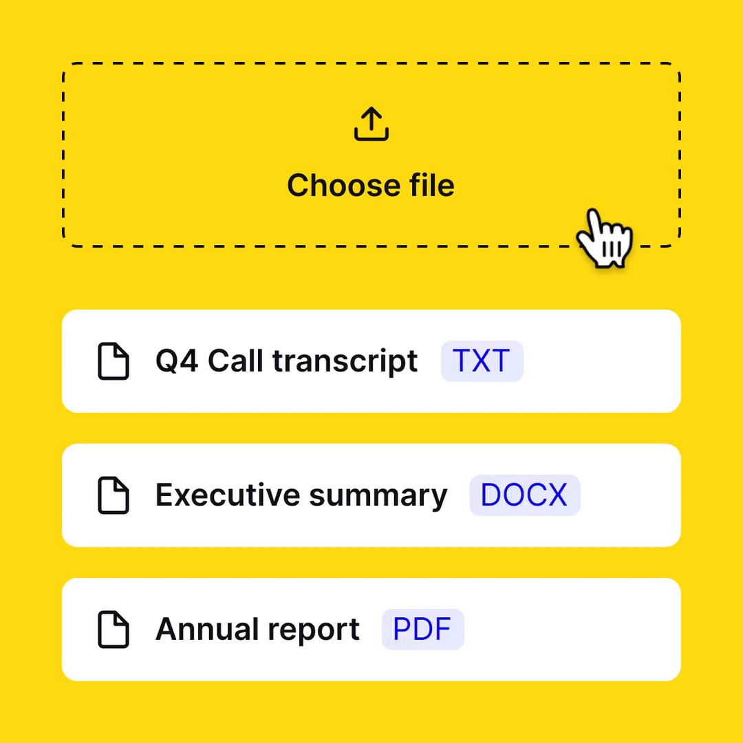 Uploading files in Plus AI for presentations