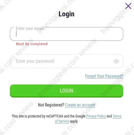 Cookie Casino login page interface