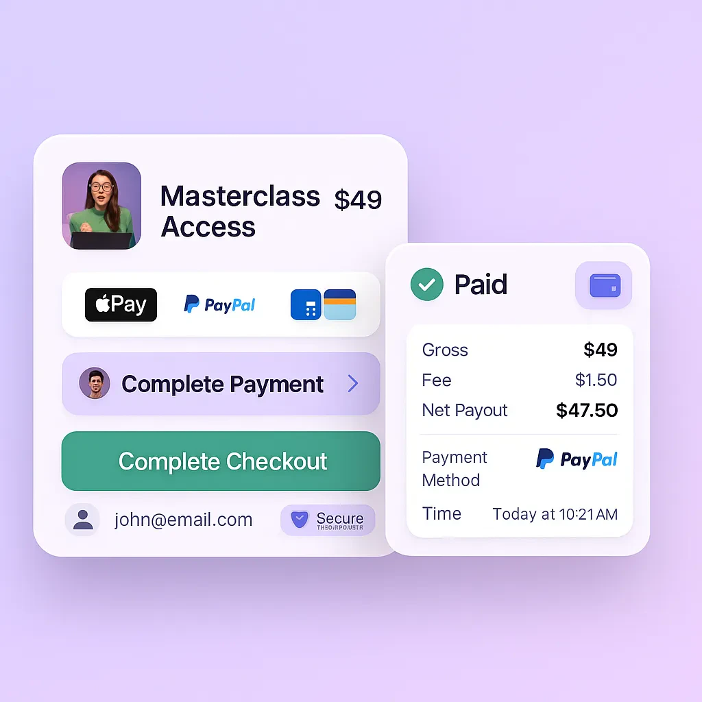FunnelBay payment processing interface