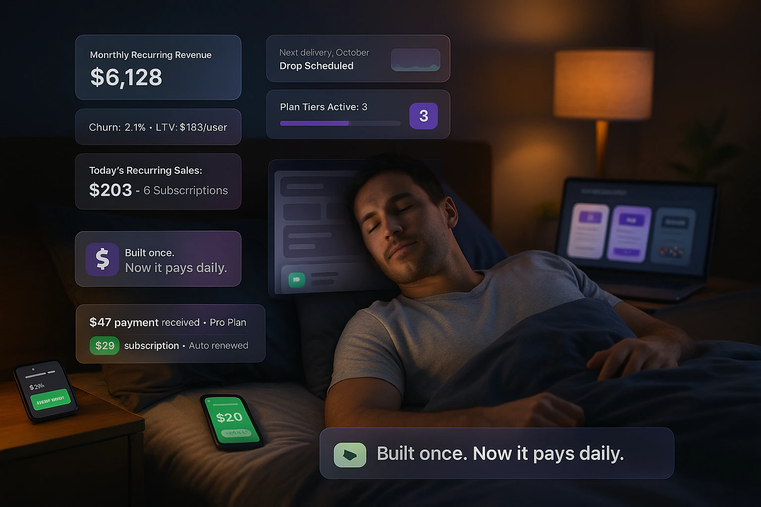 FunnelBay dashboard showing sales and marketing automation