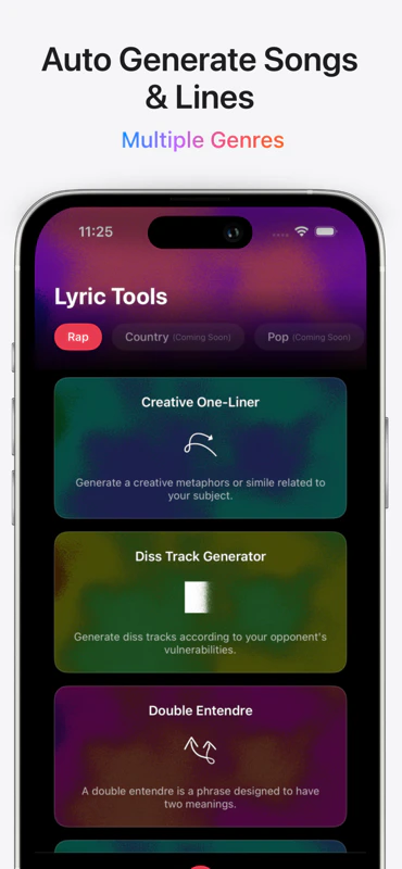 Fyeai lyric writing process interface
