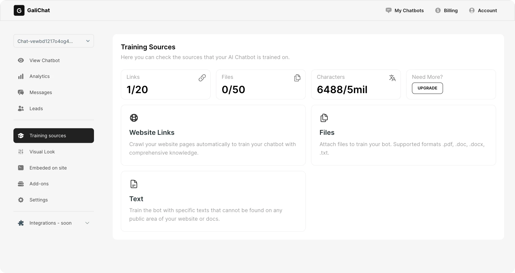 GaliChat product overview interface