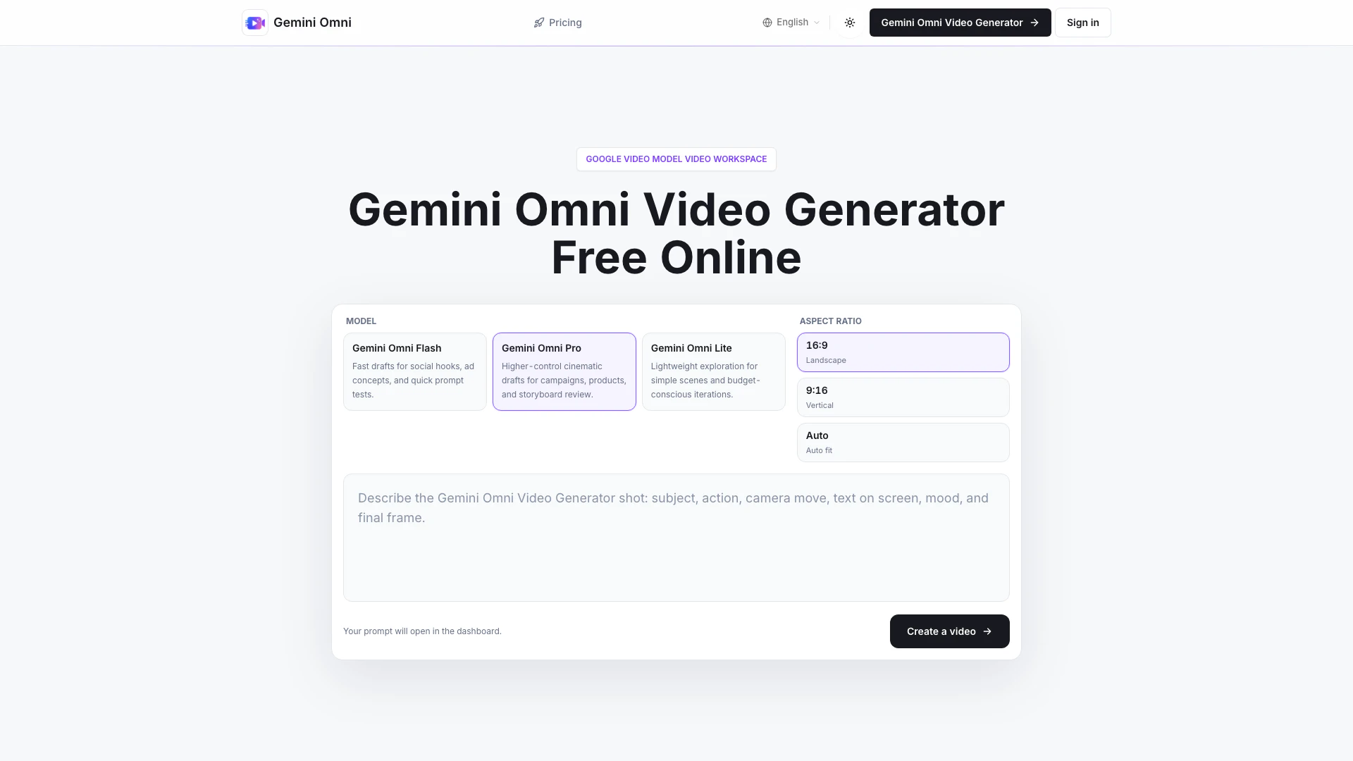 Gemiomni website screenshot showing Gemiomni es un generador de video en lín... interface and features