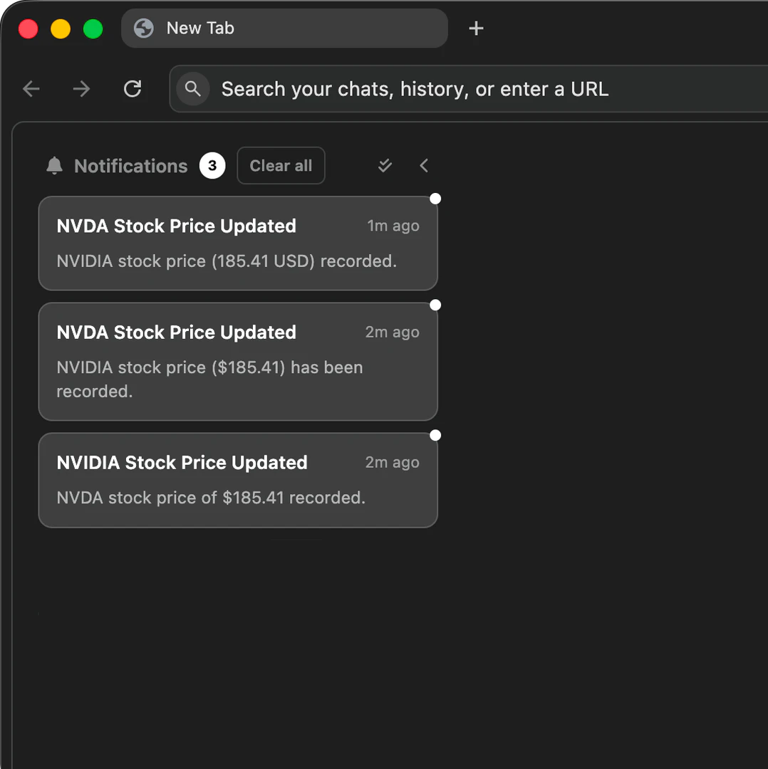 Getaera notification feature demonstration
