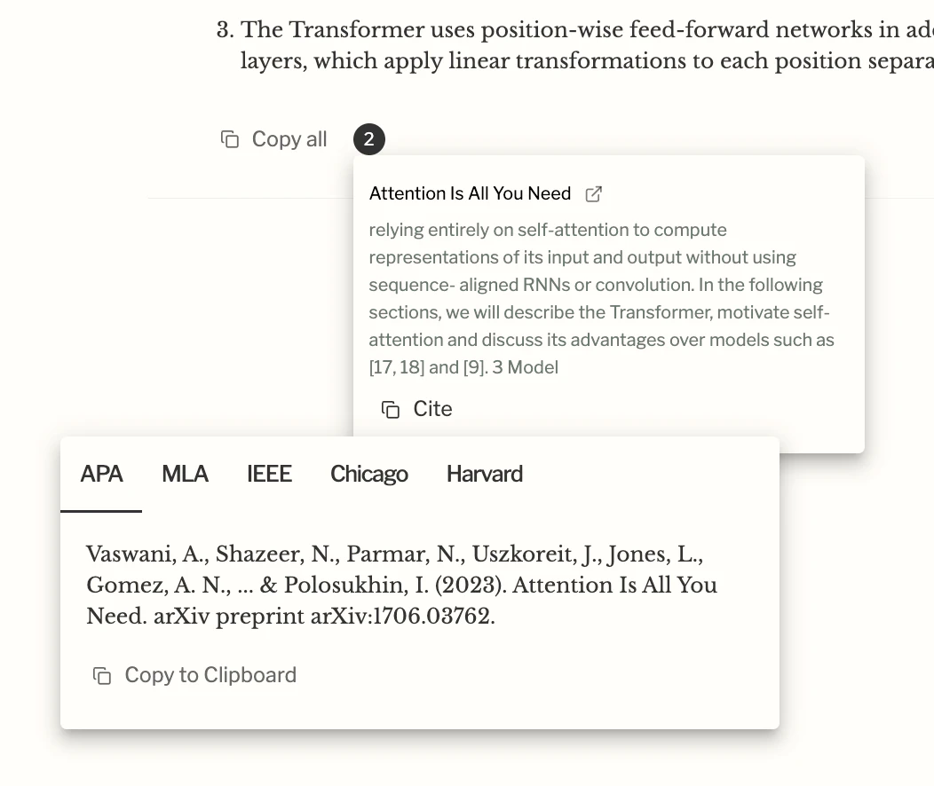 Getfocal automatic citations feature