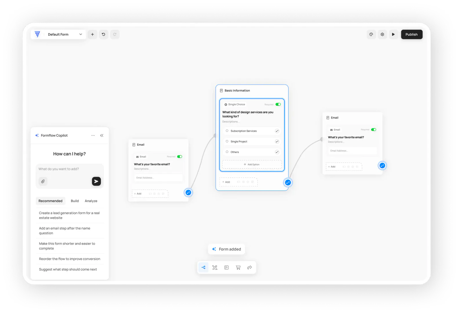 Getformflow usage step screenshot - AI generates your form