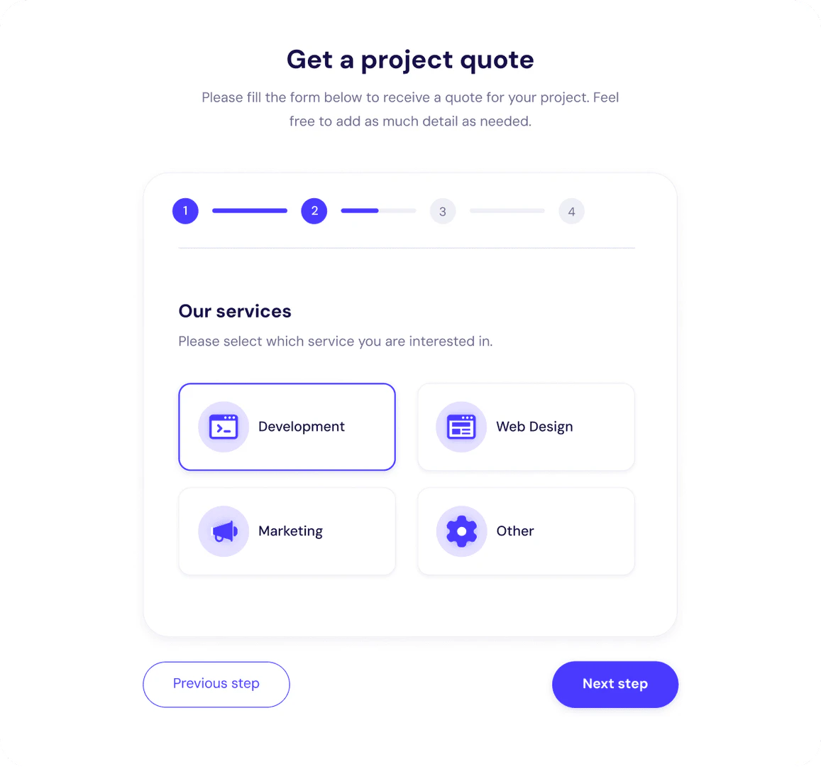 Getformflow use case example - Multi-step forms