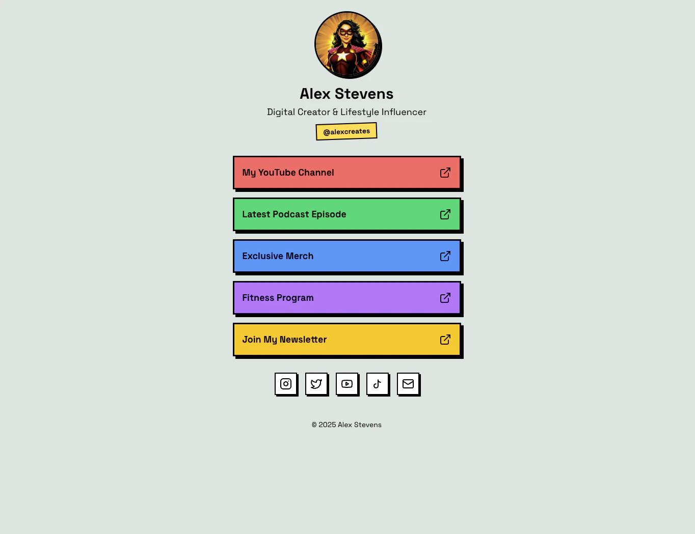 Mocha use case example for personal link tree application
